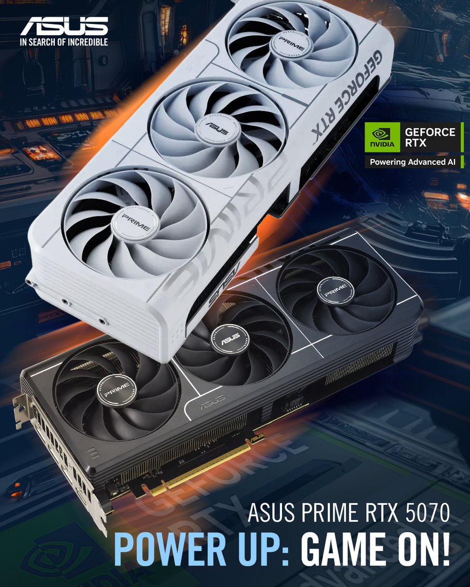 Accendi la potenza e porta il gioco al livello successivo con la serie ASUS Prime RTX 5070! 🏆

L'architettura NVIDIA Ada Lovelace ridefinisce le prestazioni con ray tracing avanzato e DLSS 4.

Power Up. Game On! La potenza è nelle tue mani: asus.com/it/motherboard…
