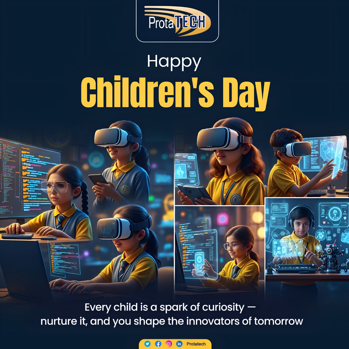 ProtaTECHInc's tweet image. Tomorrow’s innovators are playing, learning, and imagining today.
Happy Children’s Day.

#HappyChildrensDay #ProtaTech #YoungInnovators #TechEmpowers #FutureCreators