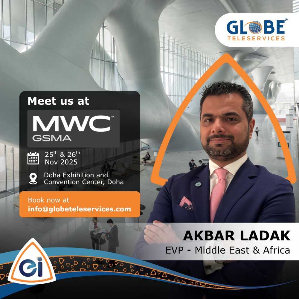 GTeleservices's tweet image. We’re gearing up for @MWCHub Doha 2025!

Our team is excited to join discussions on 𝗲𝗻𝗮𝗯𝗹𝗶𝗻𝗴 𝗶𝗻𝗻𝗼𝘃𝗮𝘁𝗶𝗼𝗻𝘀 #ei for secure, seamless connectivity globally.​ See you in Doha soon!

#GlobeTeleservices #MWC25 #TelecomEvents #Telecommunications #RCSMessaging #CPaaS