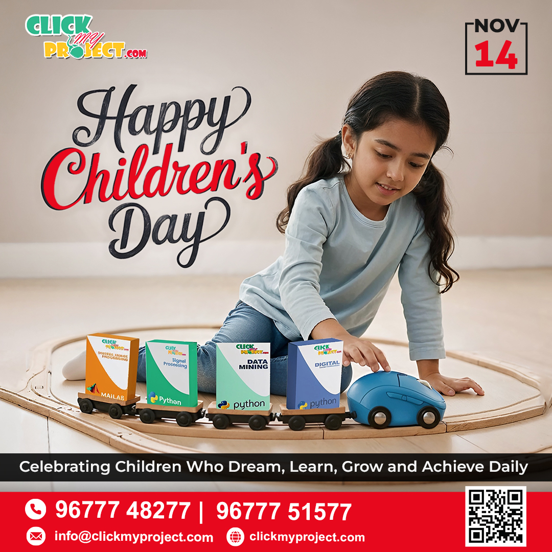 ClickMyProject's tweet image. Happy Children&apos;s Day- ClickMyProject👧🧒
🔗 website: clickmyproject.com
#ClickMyProject #HappyChildrensDay #JawaharlalNehru  #ChildrensDayWish #InspiringKids #YoungInnovators #KidsLearning #DigitalLearningForKids #FutureCreators