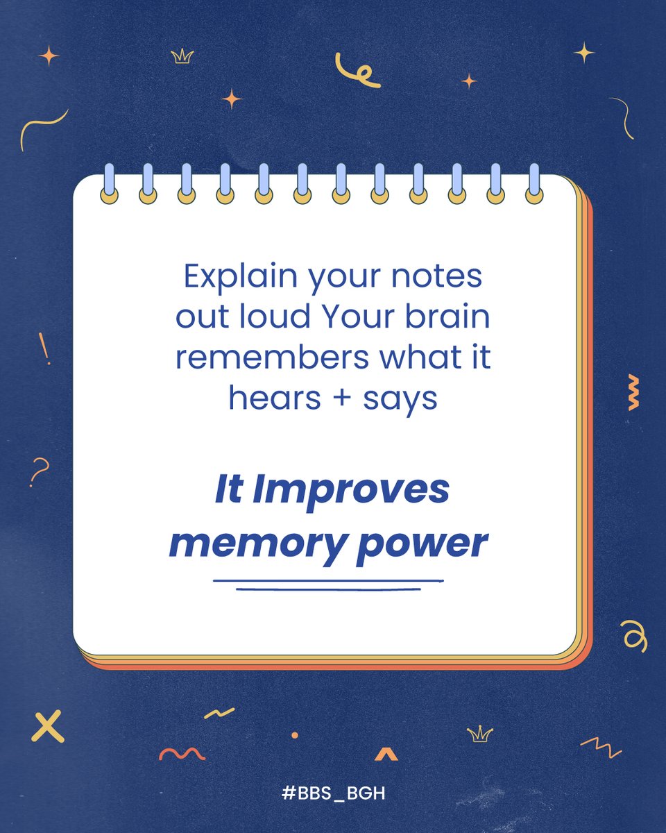 BBS_BGH's tweet image. Next time you study, become your own teacher
Try it and tell us if it works!

#StudySmart #LearningTips #MemoryHacks #StudentLife #FocusMode #SmartLearning #BrainBoost #StudyMotivation #BalBhartiSchool #BBS_BGH #Bahadurgarh