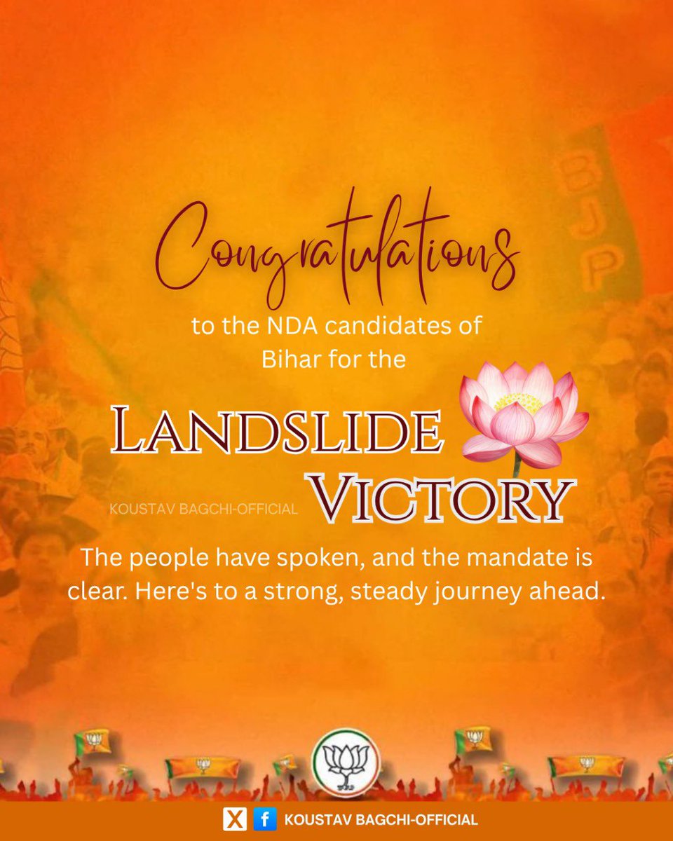 koustavcp's tweet photo. Loud and Clear ✊
@BJP4India @BJP4Bengal @BJP4Bihar
#Bihar #biharelection2025 #BiharWithNDA #BJP4Bihar #BJP4IND #BharatiyaJanataParty https://t.co/0A2rsqMNcQ