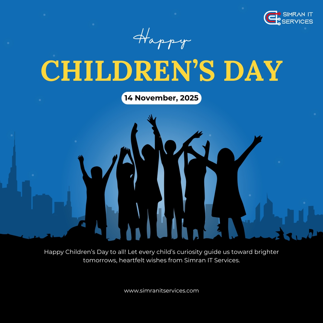 ServicesSimran's tweet photo. Happy Children's Day to all! Let every child's curiosity guide us toward brighter tomorrows, heartfelt wishes from Simran IT Services  Call us: +91 94187-22224 . . .  #webdevelopment #socialmediamarketing #development #branding #websitedevelopment #codinglife #webdev #socialmedia https://t.co/sJ0oFUBwl4