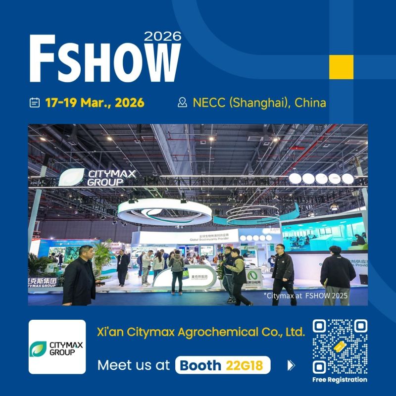 FSHOW 2026 featured exhibitor : 🌱Citymax Group🌱, founded in 2012 in Xi’an, China, is a leading innovator in the global organic fertilizer and biostimulants sector.
⭕Website: citymax-group.com
🌎official FSHOW website: en.fshow.org