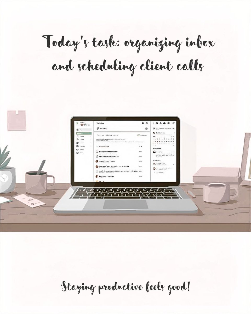 feguro_ma's tweet image. Today's task: organizing the inbox and scheduling client calls. Staying productive feels good!
#ZeroInbox #AdminDay #VAlife