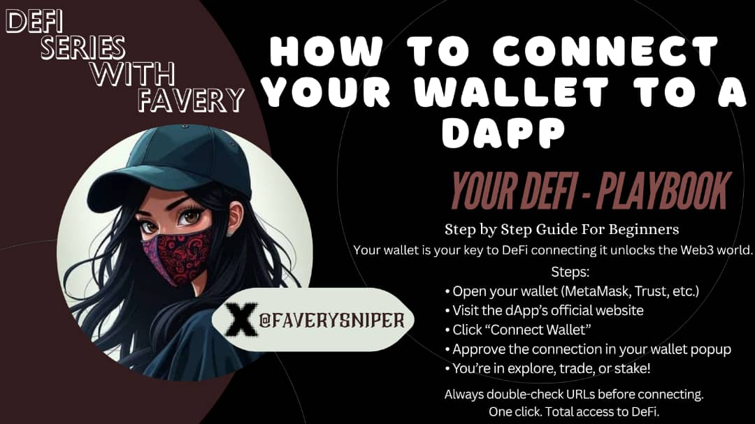 Faverysniper's tweet image. What if I told you that most people lose funds in Web3 not because of hacks… but because they connect their wallet wrongly.
Let&apos;s discuss 

How to Connect Your Wallet to a DApp  Step-by-Step Guide for Beginners

Connecting your crypto wallet to a decentralized application (DApp)…