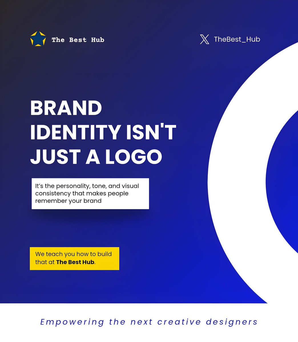 TheBest_Hub's tweet image. Brand identity goes beyond a logo ; it’s the experience people remember.
Let’s help you build a brand that truly stands out. 

Join The Best Hub and learn how to design it right. 

👉🏾 selar.com/742434cy42

#CreativeCommunity
#TheBestHub