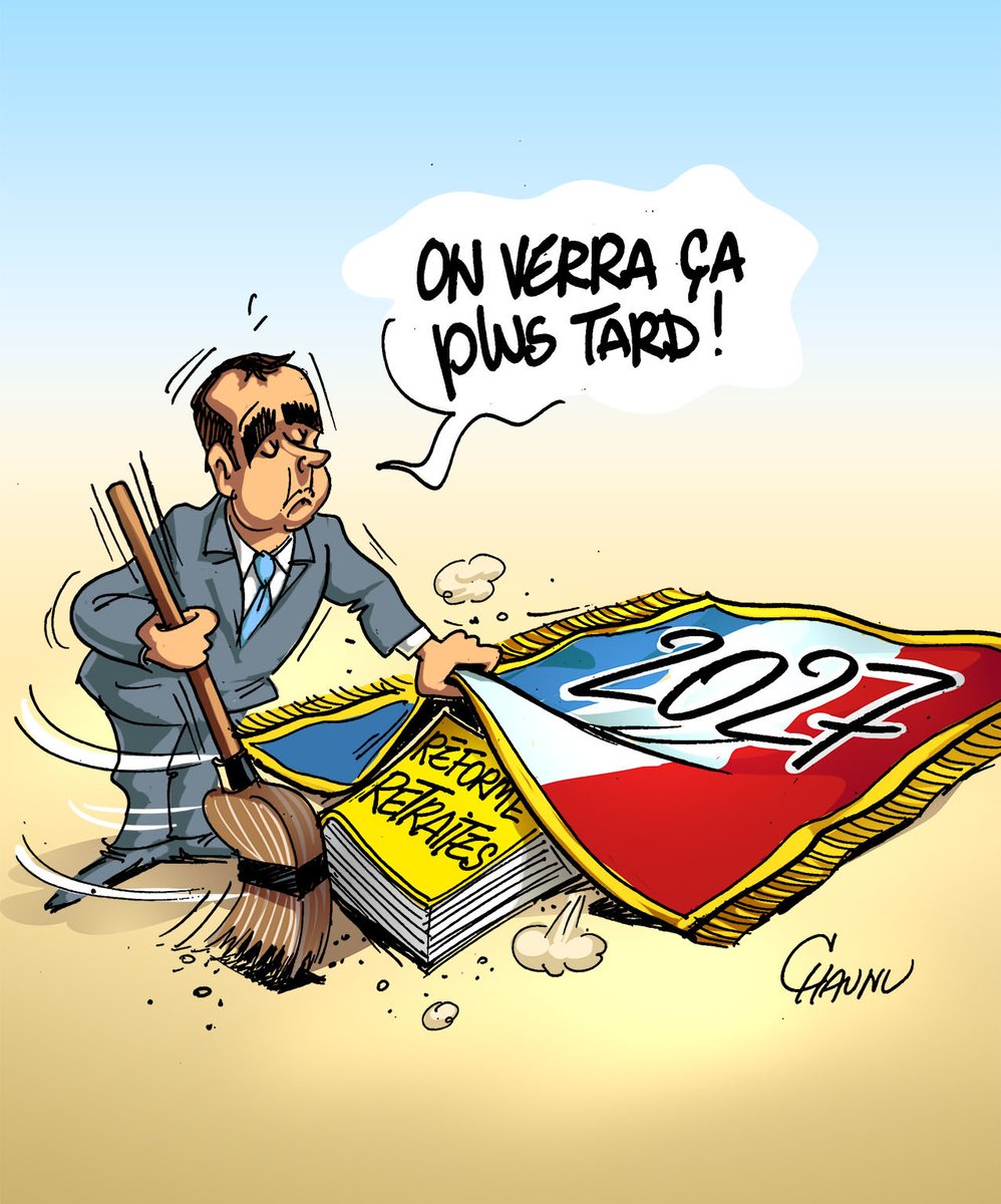 ✏️ #dessin du jour pour @ouestfrance et <a href="/_lunion/">L'union</a> suspension de la réforme des retraites, actée par l’Assemblée nationale. #assembleenationale #réformedesretraites #lecornu #actu #dessindepresse