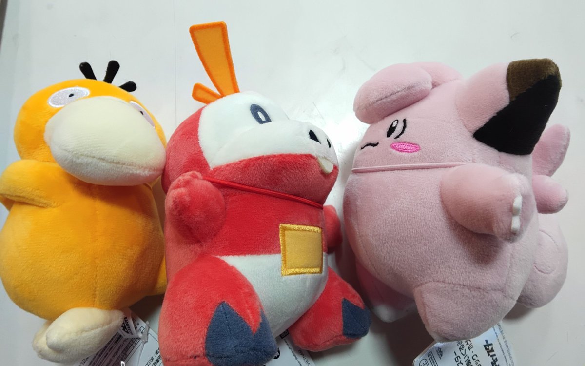 【📣景品入荷情報📣】
・ポケットモンスターぐらぶらりんぬいぐるみ
　～ピッピ・コダック・ホゲータ～
入荷しました🥳
ぜひ遊びに来てくださいね🦆🦛☝️
#namcoフジグラン宇部店