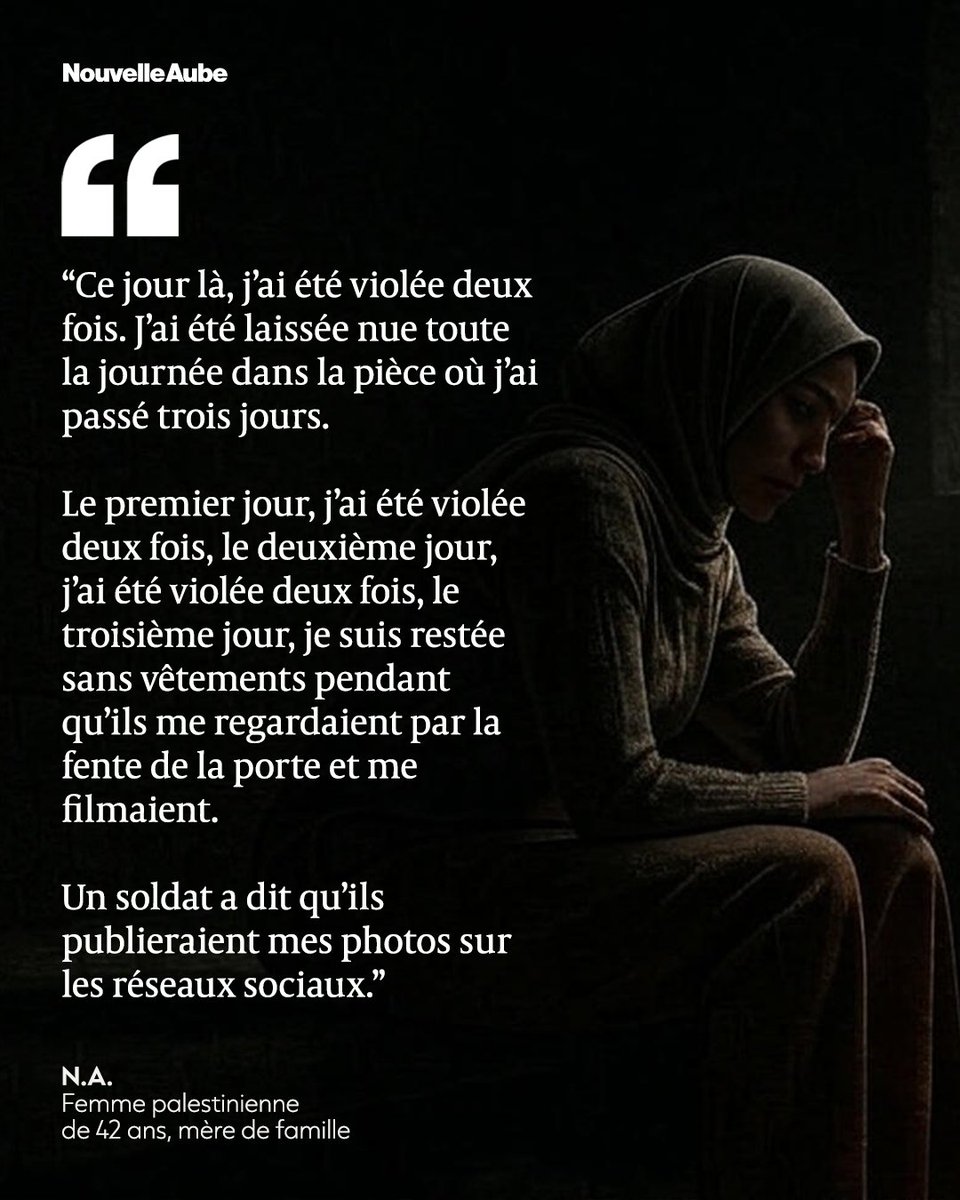 nouvelleaubefr's tweet photo. Le Centre palestinien pour les droits de l’Homme (#PCHR) rapporte des témoignages de tortures sexuelles infligées à des détenus palestiniens par les soldats israéliens, décrivant une pratique organisée et systématique. https://t.co/f3hCON4fte