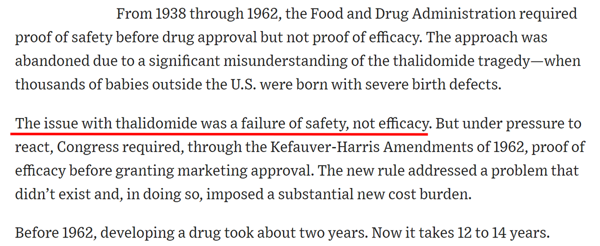 sabhlok's tweet photo. Hooper's recommendation a few days ago in WSJ is precisely what Milton Friedman had stated in 1999 (https://t.co/puPxFduaC5) 

Although even with safety, we need to be cautious about taking the regulatory (pre-approval) route. It might be better to rely on criminal and tort law, instead of trusting the Nirvana state (regulators) to block unsafe drugs.
