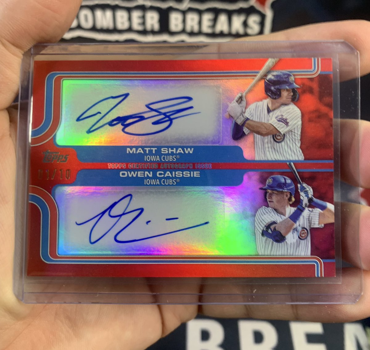 BomberBreaks's tweet image. Dual Red Refractor Auto /10 hitting for the Cubs in our @topps Pro Debut Baseball breaks! 🔥
Matt Shaw &amp;amp; Owen Caissie!
@fanatics #baseballcards #mlb #chicagocubs #cubs #thehobby