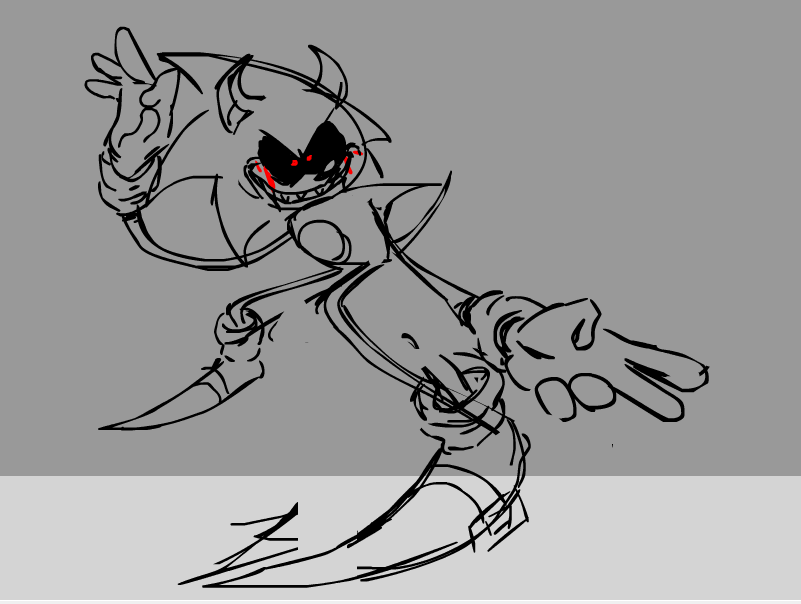 Scuff Scary SOnic Drawing