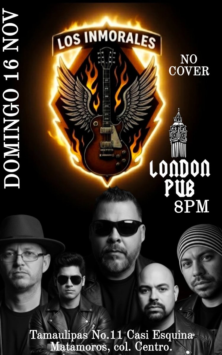 #LOSINMORALES
#LONDONPUB
#DOMINGO16NOV
#8PM
#NOCOVER