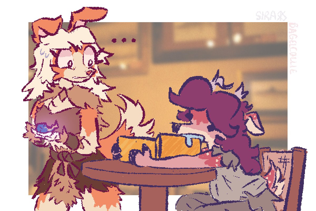 this weird peasant deer immediately went for the trade... at least she looks like she's enjoying it...?