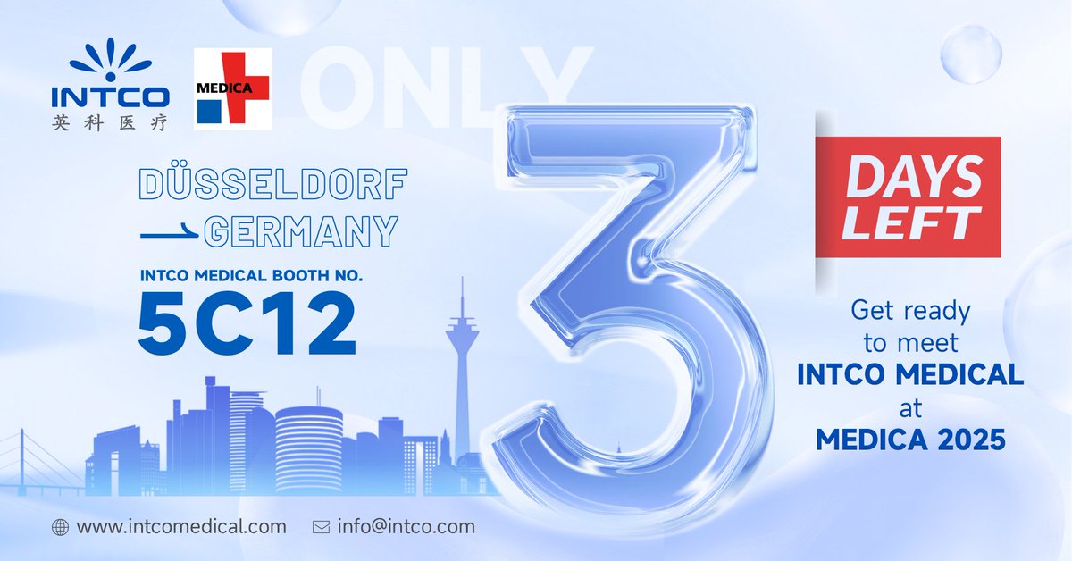 MedicalIntco's tweet image. ⏳ 3 days to go!
The countdown to MEDICA 2025 has begun, and we can’t wait to welcome you at 📍 Booth 5C12, Hall 5!
na2.hubs.ly/H023w1R0
#INTCO #INTCOMedical #MEDICA2025 #Countdown #DisposableGloves #HealthcareInnovation