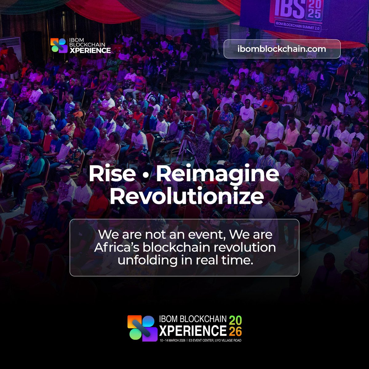 IbomBlockchain's tweet photo. We are not just hosting an event, we’re building a movement.

Every session, every conversation, every idea shared is a spark lighting up Africa’s blockchain future.

We’re not waiting for the revolution. We are the revolution.

It’s time to Rise. Reimagine. Revolutionize.

Because the future isn’t coming, it’s already happening here.

#IBX26 #RoadtoIBX26 #IbomBlockchainXperience
