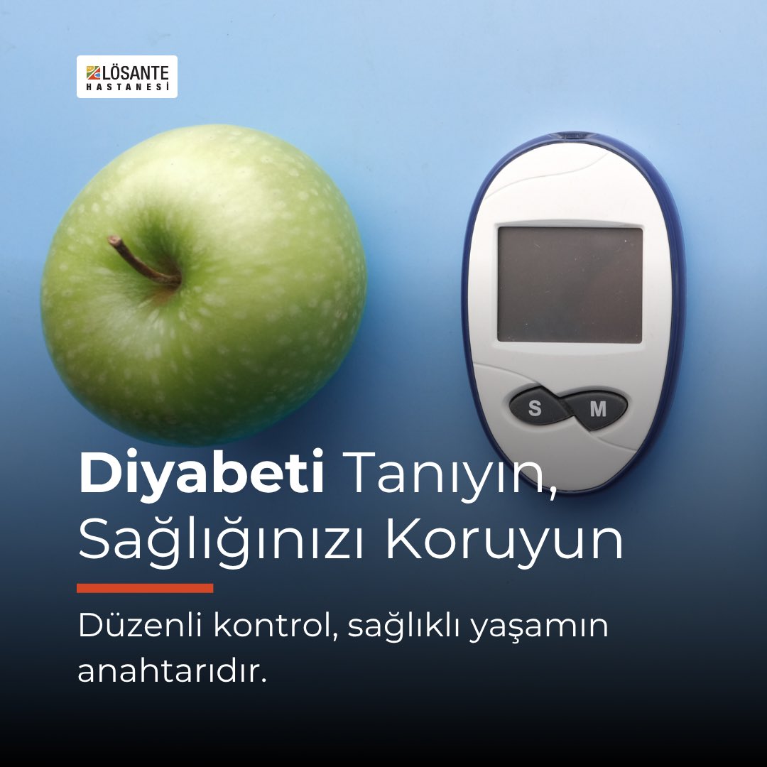 Bugün #DünyaDiyabetGünü

Diyabet, erken tanı ve doğru yaşam alışkanlıklarıyla kontrol altına alınabilir.
Diyabetle birlikte yaşamak, bilinçle ve özenle yaşamaktır.

Düzenli kontrollerinizi aksatmayın.
#Lösante #DiyabetFarkındalığı #Sağlık