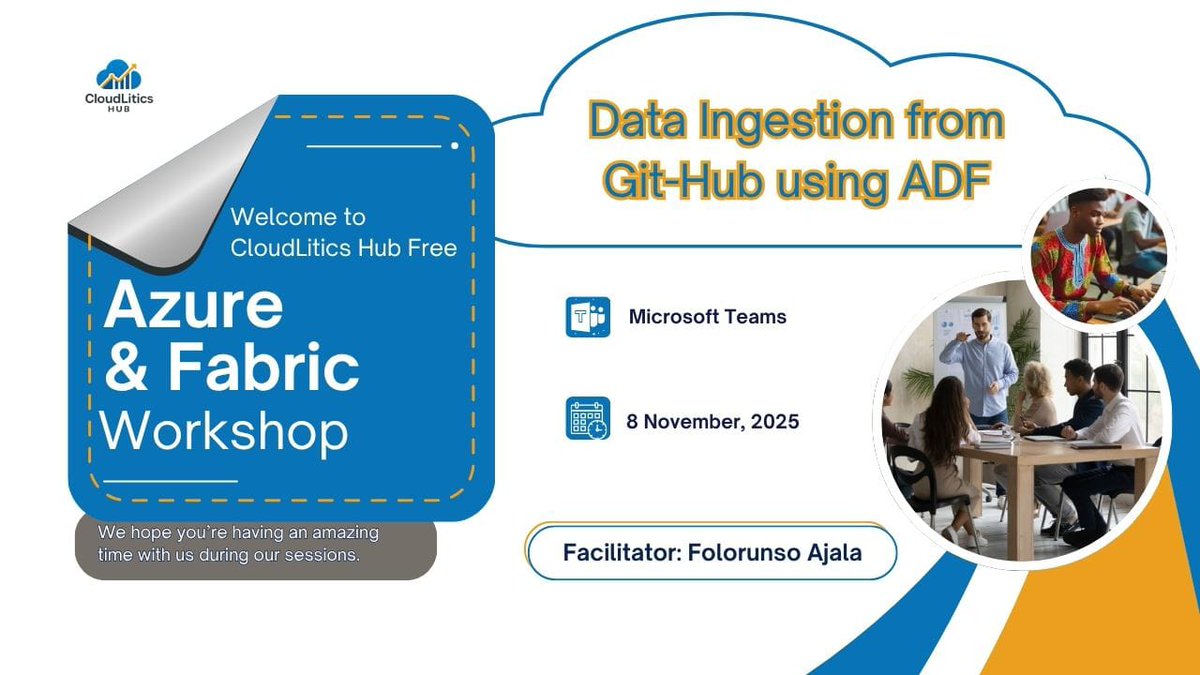 CloudLiticshubs's tweet image. 🚀 Missed our FREE workshop on Data Ingestion from GitHub using Azure Data Factory (ADF)? 
Watch our recorded session on YouTube (CloudLitics HUb)💻👨‍💻
Follow us for more!
#Azure #ADF #DataIngestion #GitHub #CloudEngineering #DataEngineering #CloudLiticsHub #DataPipelines