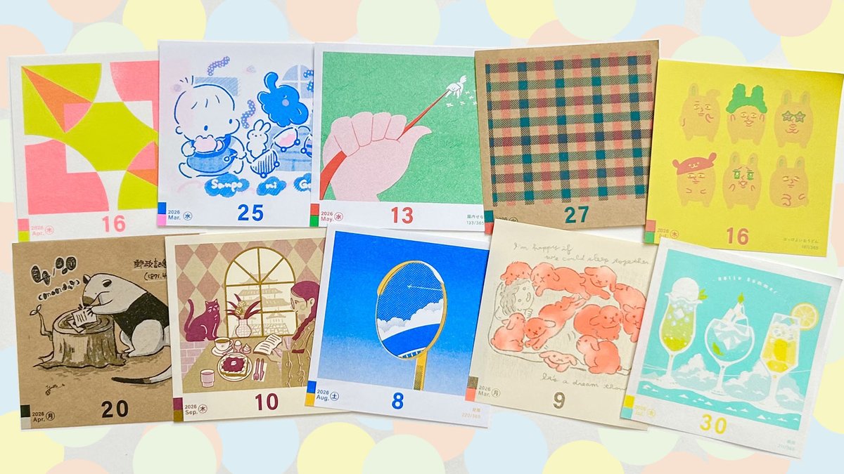 📅日めくりカレンダー販売中！📅

日本と台湾、合わせて365名の方にご参加いただきました！365日毎日違う紙とインクの組み合わせが楽しめます👏🏻

めくった後は、保管しておくと印刷見本としても使えます◎
「こんな記念日だったのか！」や