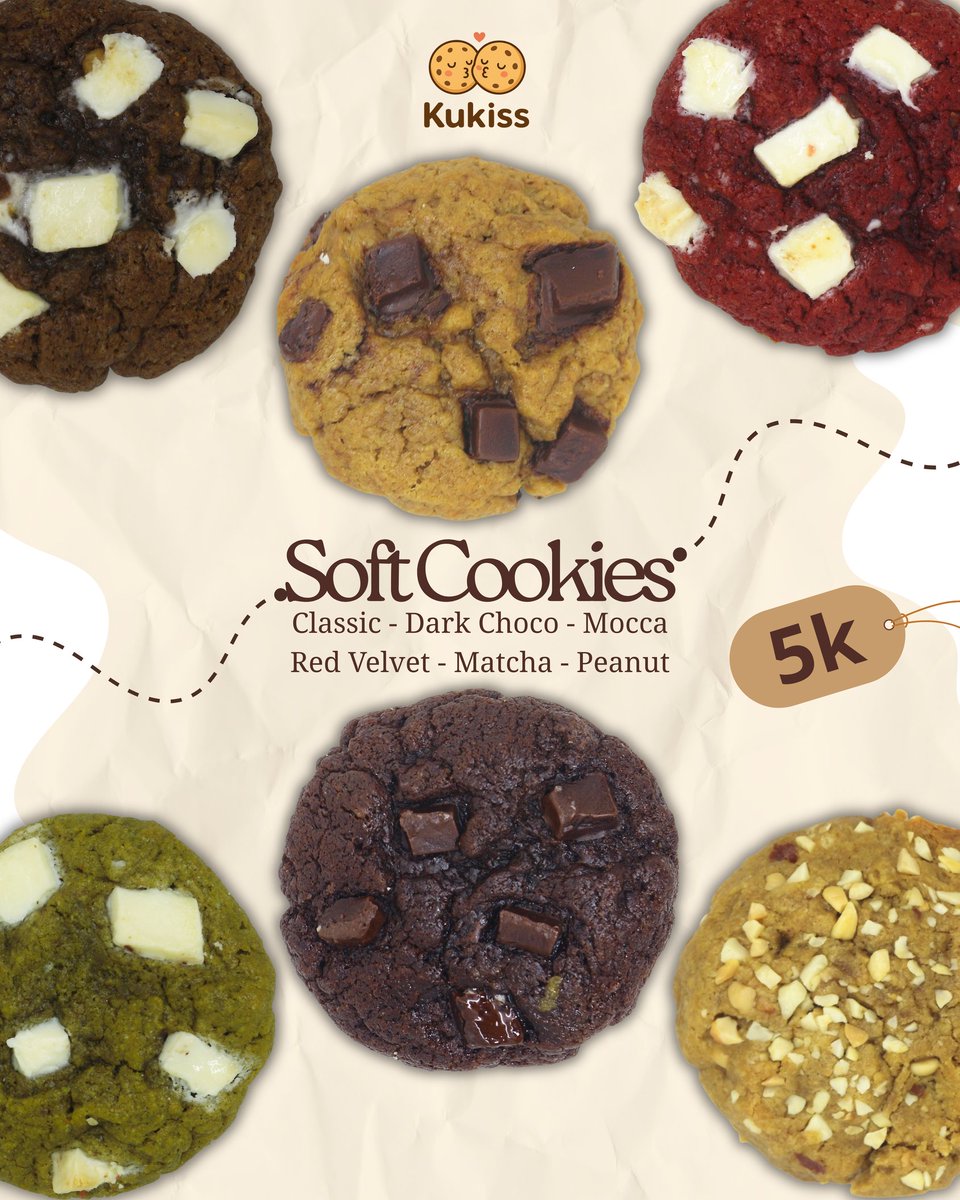 siPisces22's tweet photo. HAII KAKAK KAKAK GANTENG DAN  CANTIKK

Ini Jualan aku yaa
Soft Cookies 🍪
Ada 6 rasa :
( classic, double choco, matcha, red velvet, peanut, mocca) 

CUMAN 5 RIBUANNNNN ✨

Pengiriman dari Bekasi 

Yang mau order bisa DM 

Note : aku belum ada di toko oren 🙏🥲 https://t.co/UPRcG5Ubu8