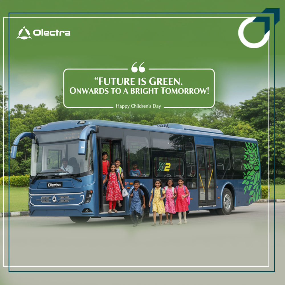 OlectraEbus's tweet image. Happy Children’s Day! 🎈🚌

Every child deserves a world filled with clean air, bright ideas, and endless opportunities.
Let us Drive Young Dreams to a Greener Destination.

#ChildrensDay #OlectraGreentech #ElectricBuses #FutureIsElectric #GreenMobility #CleanAirForKids
