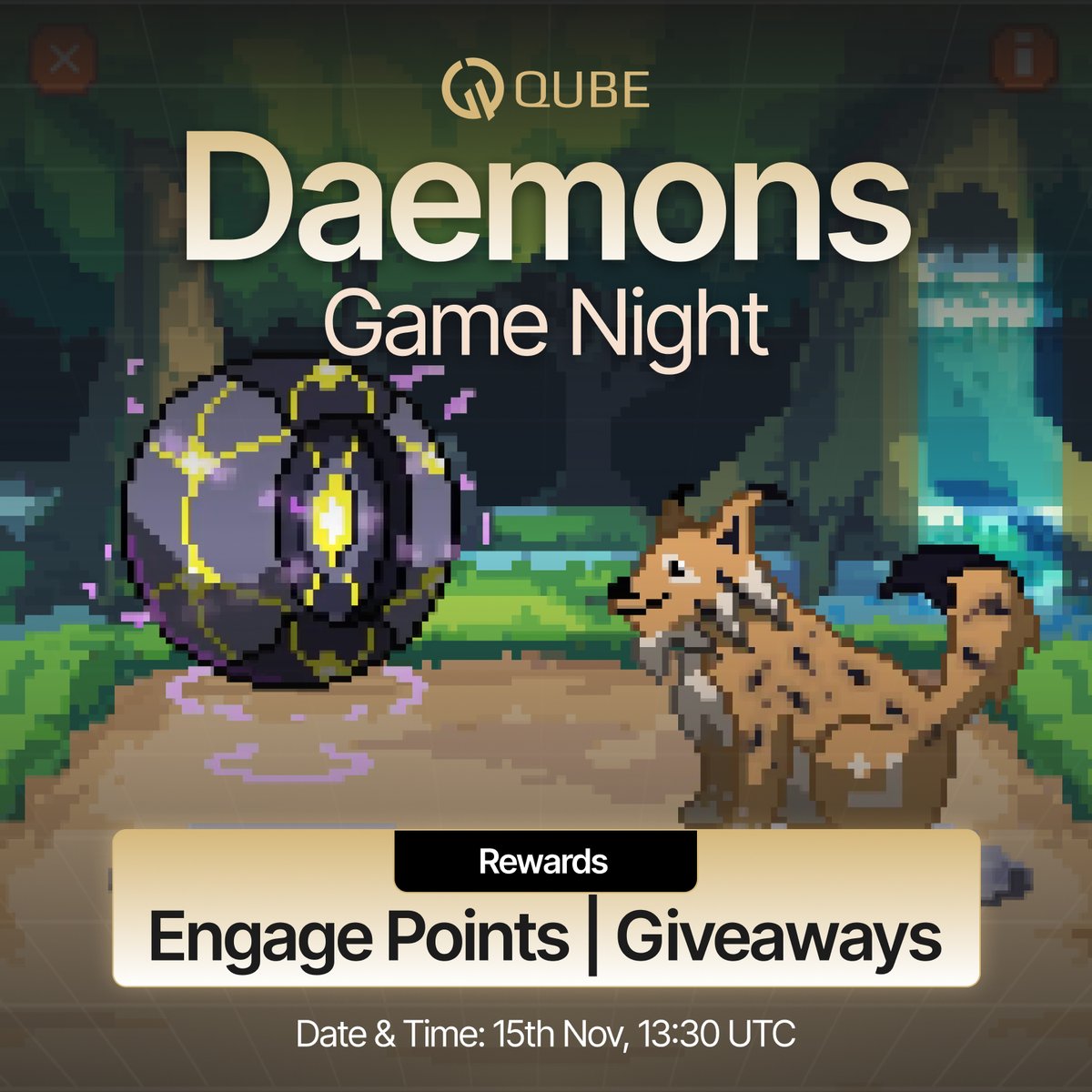 Daemons Game Night #2: The Battle Returns ⚔️

The clash between mortals and <a href="/daemons_gamefi/">Dæmons</a> ignites once again…

🗓️ Date &amp; Time: 15th Nov, 13:30 UTC
📍 Join here: discord.gg/qube-community…

🎁 Rewards:
- Earn Engage Points
- Community giveaways
#Daemons #GameNight