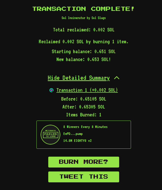 eighty8dotfun's tweet image. 14.8M $Eighty8 burned