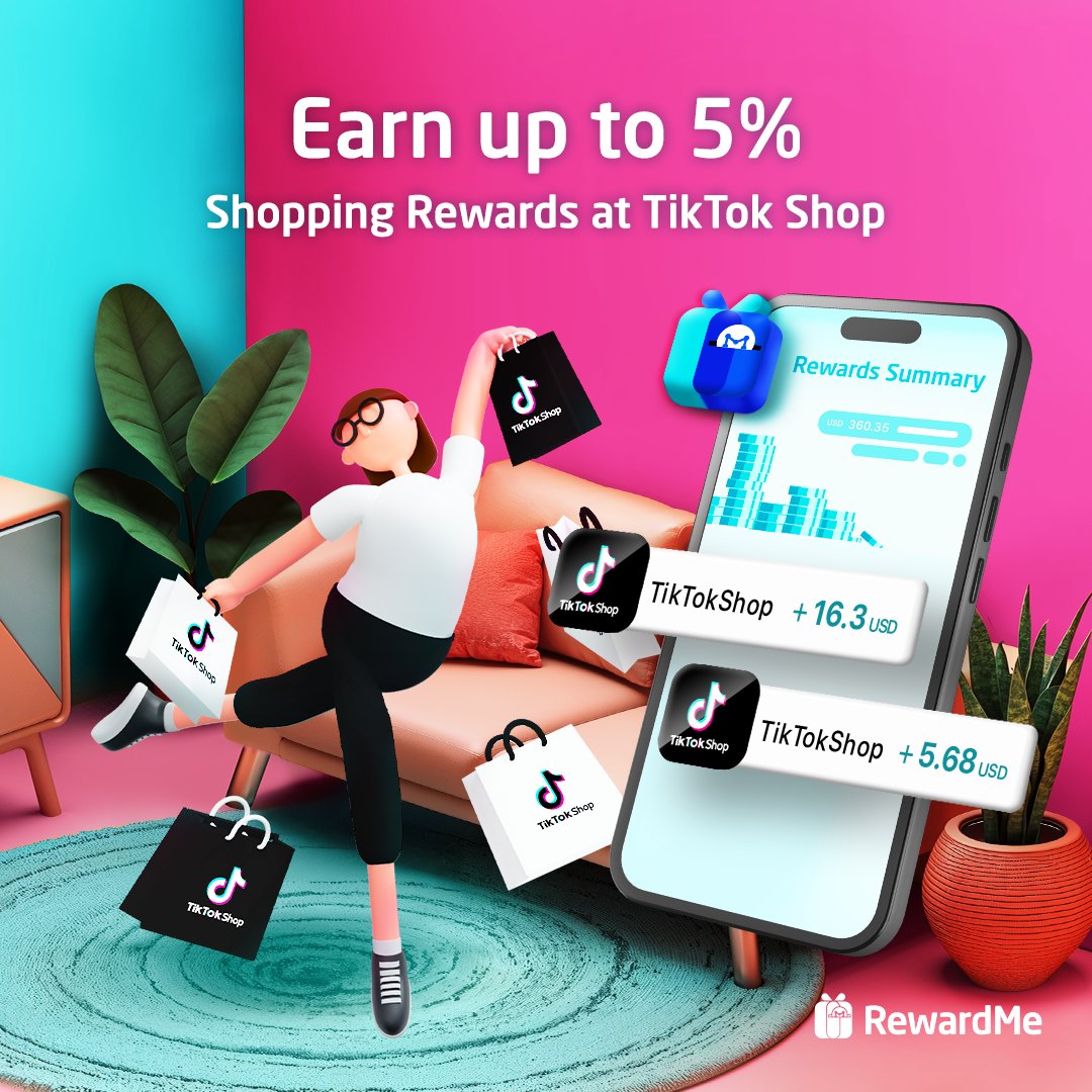 🛍️ TikTok Shop just got even cheaper!

Now you can earn up to 5% cashback on your TikTok Shop purchases with RewardMe 🎁
From trending products to everyday essentials — earn while you shop.

📲 With RewardMe, shop and earn rewards automatically!
💸 Every Purchase Counts.

👉 Get