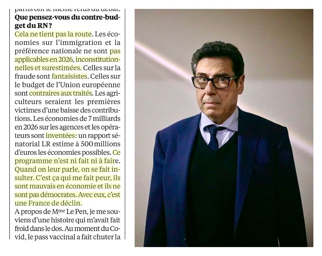 Philippe #Aghion sur le contre-budget du #RN : « Ce programme n’est ni fait ni à faire. Quand on leur parle, on se fait insulter. C’est ça qui me fait peur, ils sont mauvais en économie et ils ne sont pas démocrates. Avec eux, c’est une France de déclin. »
liberation.fr/economie/phili…