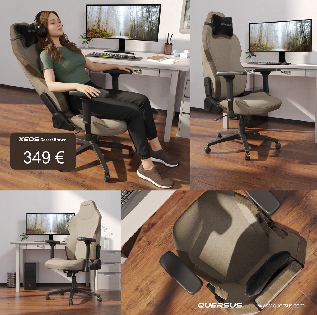QuersusFR's tweet image. Découvrez le QUERSUS XEOS Desert Brown ! ✨

Cette teinte brune apporte calme et sophistication à n’importe quel setup, tandis que son design ergonomique et son coussin appui-tête garantissent un confort optimal pendant de longues heures de travail. Le tout avec une qualité…