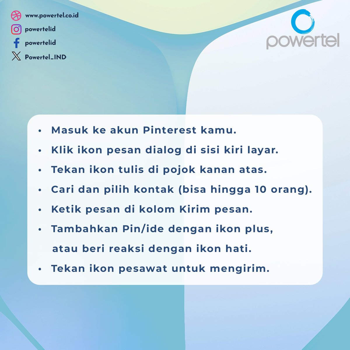 Powertel_IND's tweet image. Cara Menghubungi Teman di Pinterest lewat Pesan

Pinterest kini bukan hanya tempat mencari inspirasi, tapi juga untuk terhubung lewat fitur pesan. Fitur ini bisa diakses di web, penasaran? Langsung simak yuk Netz.