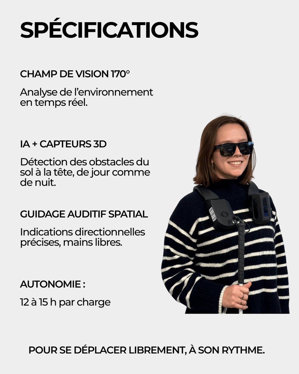 ExobotRobotique's tweet image. Fier de vous présenter NOA, le co-pilote de mobilité assistée par IA développé par Biped.ai, en collaboration avec des spécialistes de la réadaptation et des utilisateurs aveugles et malvoyants.

NOA analyse l’environnement en temps réel