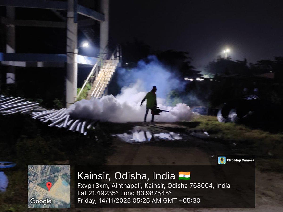 SMC_Sambalpur's tweet image. Fogging carried out at PHD Ground, an important venue for fairs and mahotsavs, to ensure a clean and safe environment for upcoming public gatherings.
#VectorControl