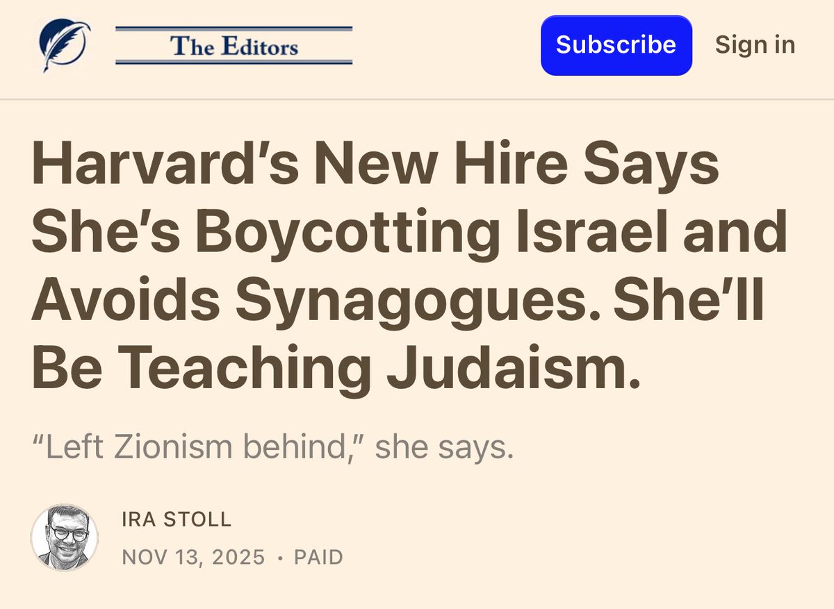 persianjewess's tweet image. Harvard hires a self-hating Jew to teach a course called “American Judaism.”

Because of course they did.