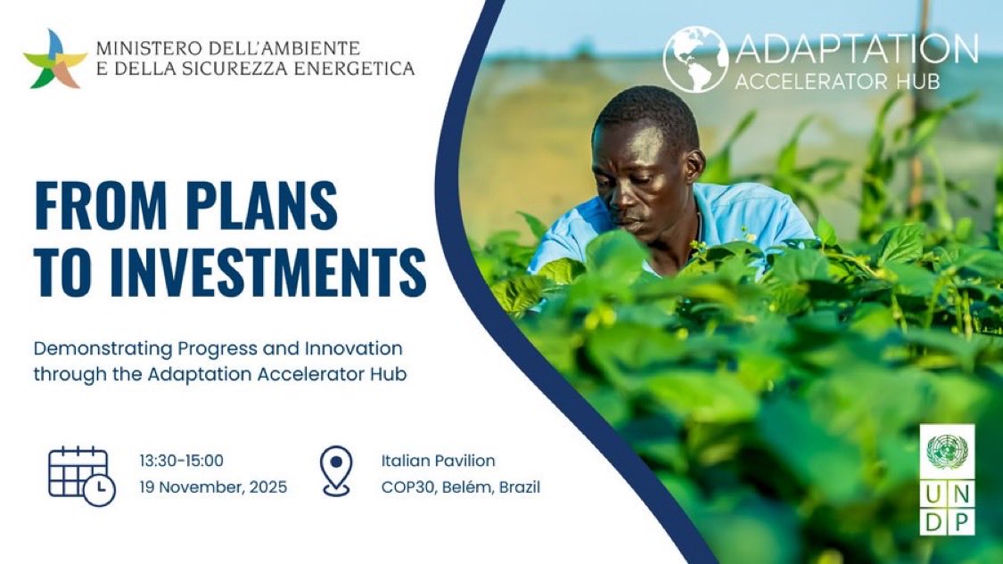 RohiniKohli1's tweet photo. Climate change impacts are accelerating. The #AdaptationGap is vast.

The Adaptation Accelerator Hub is designed to bridge policy, finance &amp; implementation for #climateaction. Join us Weds to explore results, innovation in #adaptationfinance &amp; next steps for collaboration #COP30 https://t.co/kGBzlVr0Ir