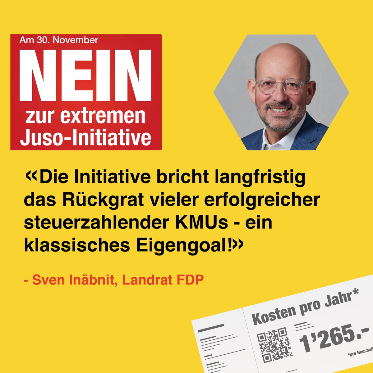 wirtsch_komitee's tweet image. Schiessen wir uns nicht ins eigene Knie! Sagen Sie mit uns und @sveninaebnit NEIN zur JUSO Erbschaftssteuer.

@FDP_BL #Abst25 #erbschaft #wirtschaft #kmu #zukunft #schweiz
