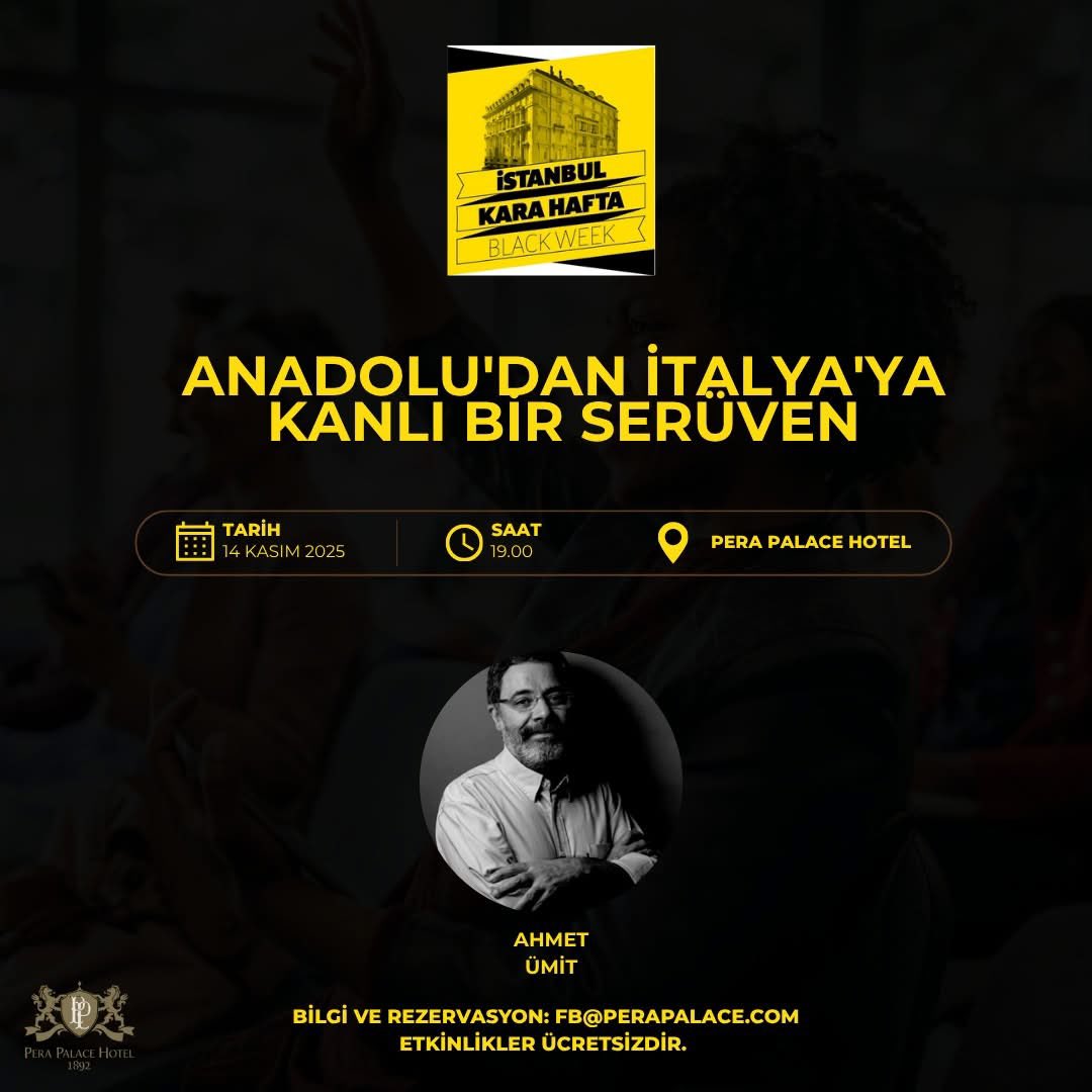 10. KARA HAFTA İSTANBUL FESTİVALİ
İkinci günü programı
14 Kasım. Cuma saat 16:00’da başlayacak 
#karahaftaistanbul #blackweekistanbul #perapalacehotel