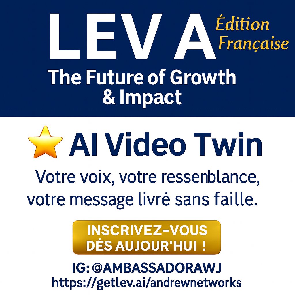 Join our Partnership Team today. Click the link: getlev.ai/andrewnetworks
#GetLEVAI #SmallBusinessTips #AIforBusiness #LEVAI #Entrepreneurship