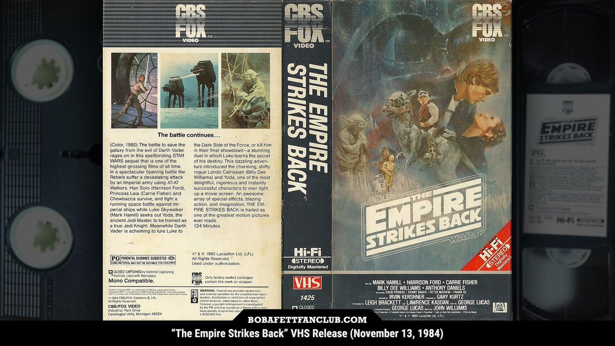 bobafettfanclub's tweet photo. Happy anniversary to the original VHS release of "The Empire Strikes Back," which dropped on this day in 1984 📼
#StarWars #TheEmpireStrikesBack #BobaFett #JasonWingreen https://t.co/MtP57KN2fS