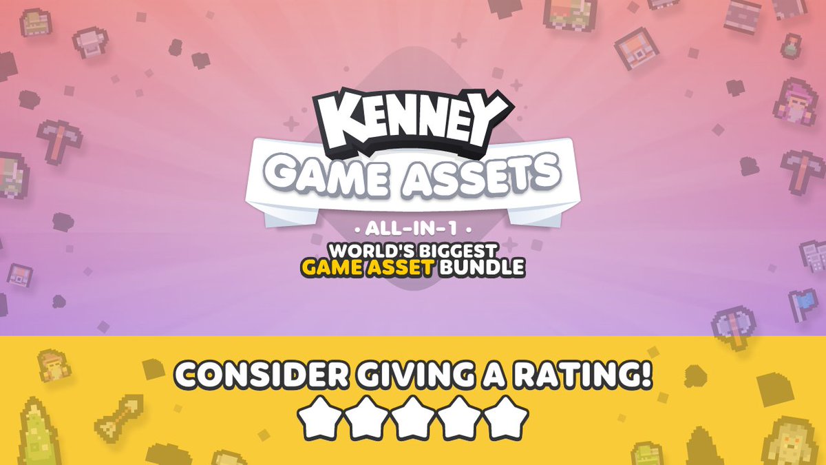 A humble request to rate Kenney Game Assets All-in-1 on <a href="/itchio/">itch.io</a>! Your rating means more people come across the pack, and thus I get to do better and more free updates - so it's super important! ✨

kenney.itch.io/kenney-game-as…