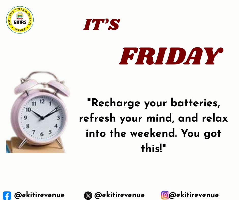 ekitirevenue's tweet photo. #FridayVibes
#RechargeAndRefresh https://t.co/BlqfGKLRd9