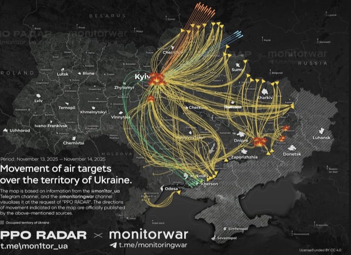 Voici ce qui s’est passe cette nuit a Kyiv et dans toute l’Ukraine. Ces putains de connards russes ont frappe de toute leur puissance militaire contre des civils.