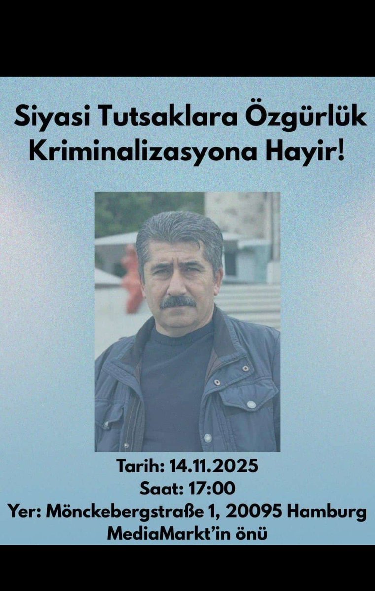 Almanya Devletinin Kürt siyasetçilerine yönelik yapılan tutuklanmalara dur demek için bütün Kürt halkı ve dostlarını desteğe bekliyoruz