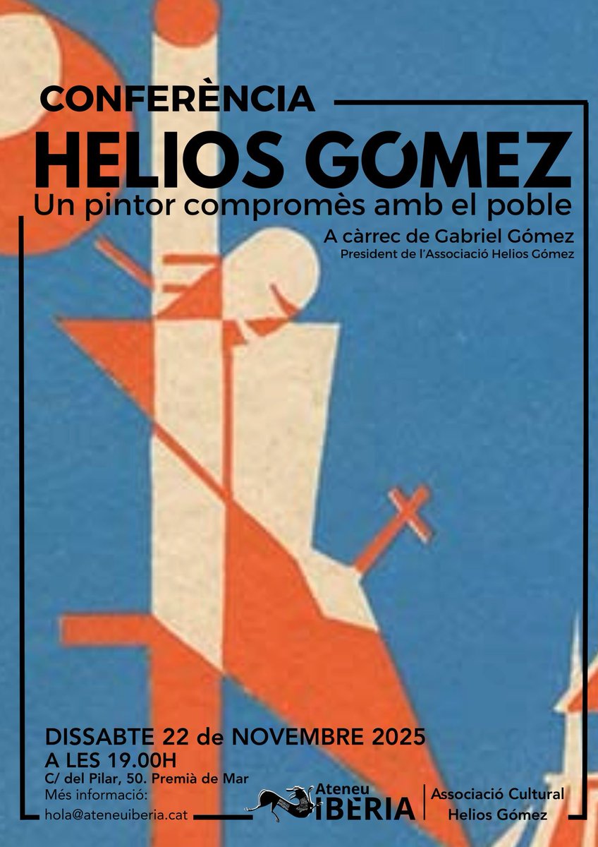 Conferència sobre Helios Gómez
Serà el dissabte 22 de novembre a les 19.00h al local amb la presència d'en Gabriel, fill del pintor revolucionari.

Aprofundirem en la trajectòria vital d'aquest treballador de la cultura, compromès durant tota la seva vida.