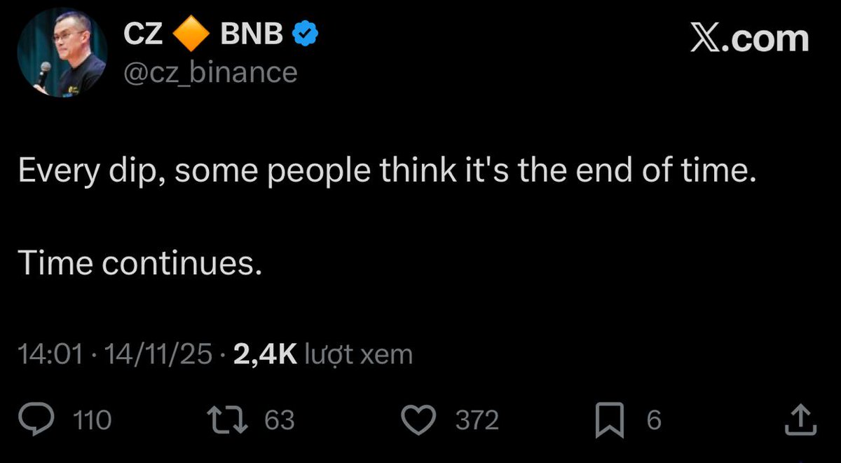 AlphaGrid_AI's tweet image. CZ: Every time there&apos;s a downturn, some people think it&apos;s &apos;the end of an era&apos;, but time always moves forward.