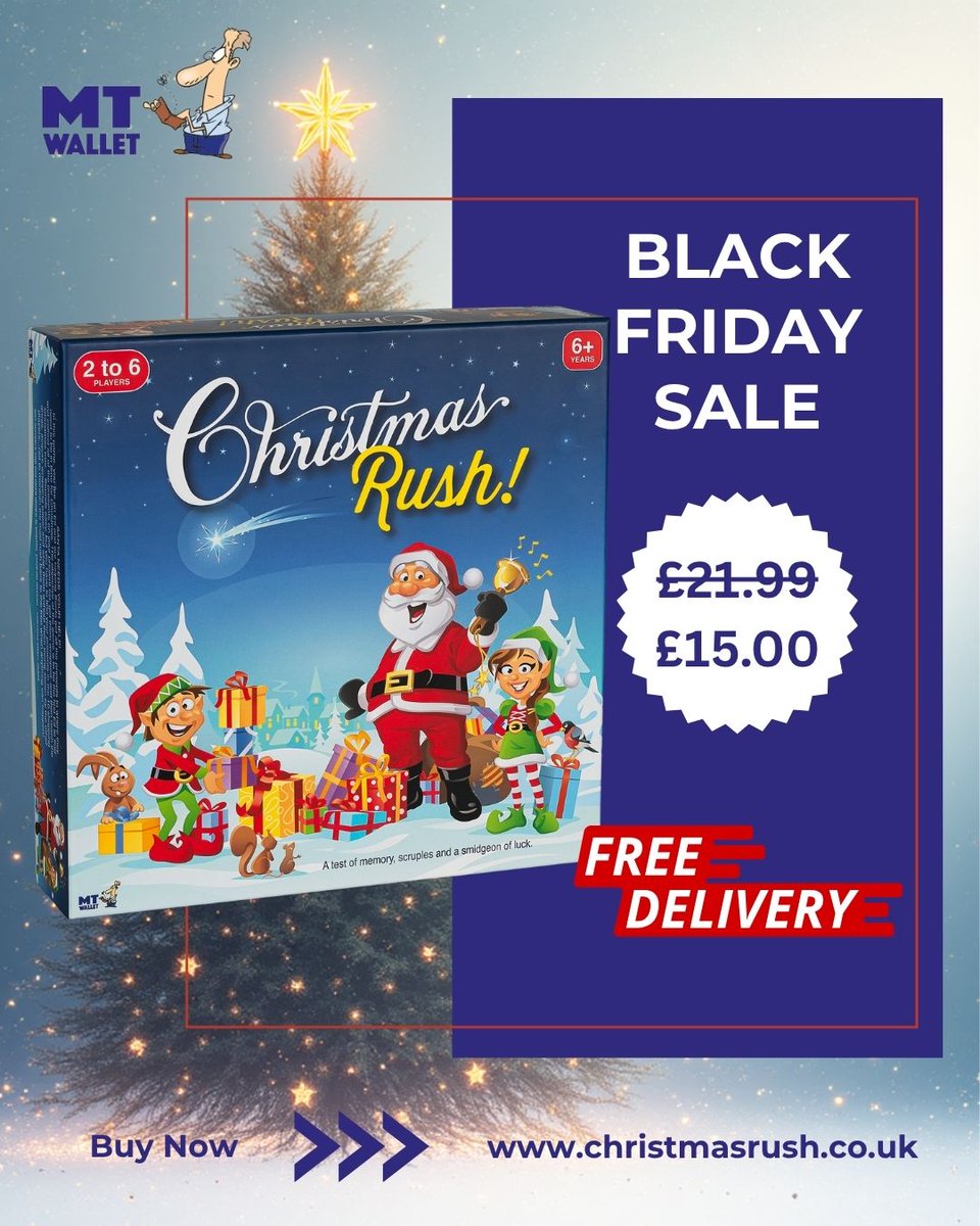 Christmas_Rush's tweet photo. ✨ Step into Santa’s world with Christmas Rush – collect gifts, dodge cheeky elves, and race to the tree in this magical game of surprises!

🎅 Now only £15 (was £21.99) + FREE delivery!
👉 Shop now at https://t.co/TMvNP3I52F

#ChristmasRush #BoardGameLovers #ChristmasBoardGame https://t.co/cNwiOlCdiw