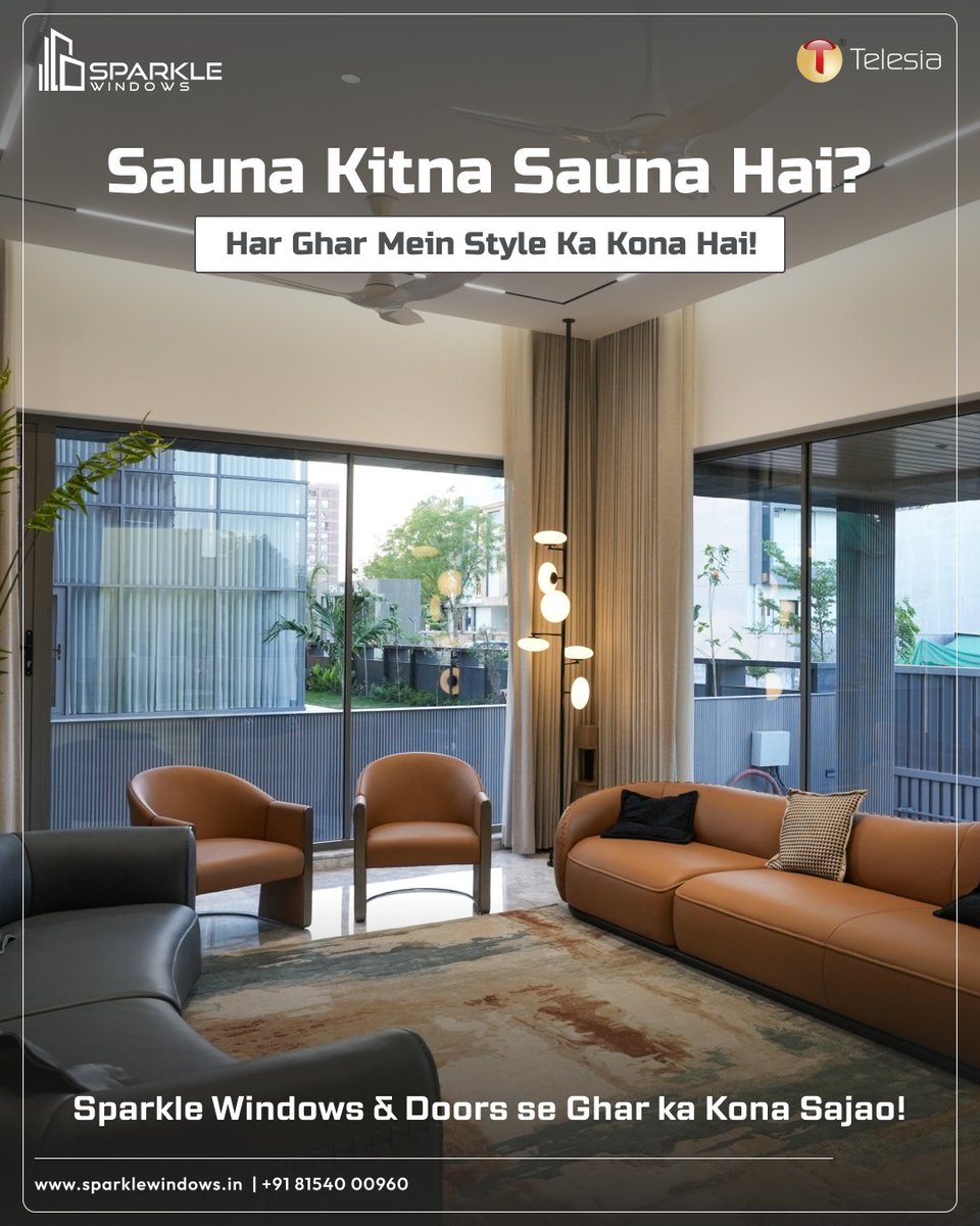 WindowsSparkle's tweet image. Har ghar ko chahiye ek stylish upgrade — start with the windows! 🏡 Choose Sparkle. Choose class.

#SparkleWindows #Telesia #PremiumWindows #AluminiumWindows #HomeUpgrade #ModernHomes #HomeAesthetics #SlidingWindows #SoundproofWindows #WindowDesign #HomeRenovation #LuxuryWindows
