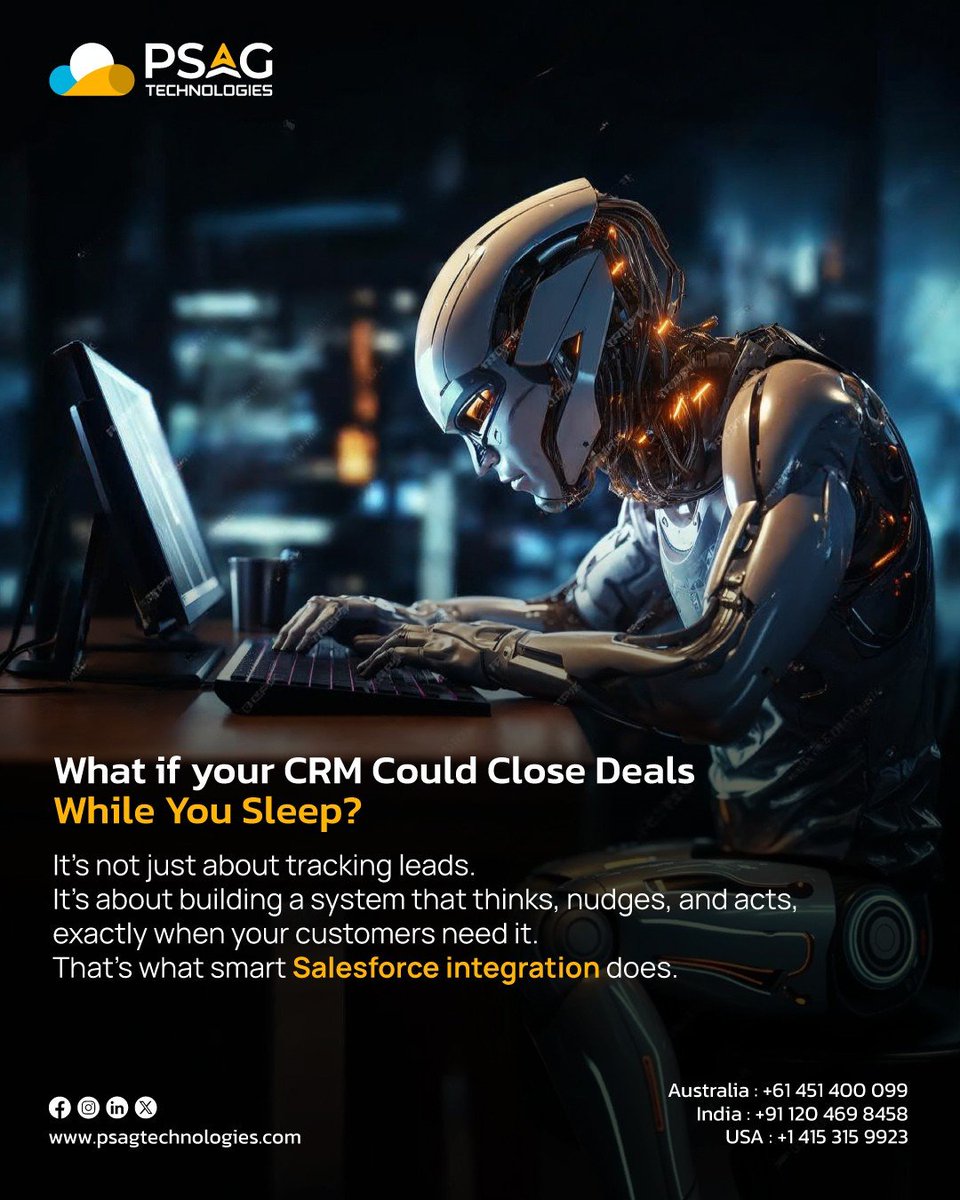 psag_tech's tweet image. mart Salesforce integration aligns every interaction, automates follow-ups, and drives faster conversions with real-time insights. Build a CRM that works 24/7.
#SalesforceIntegration #SalesAutomation #CRMStrategy #PSAGTechnologies #SOLFI