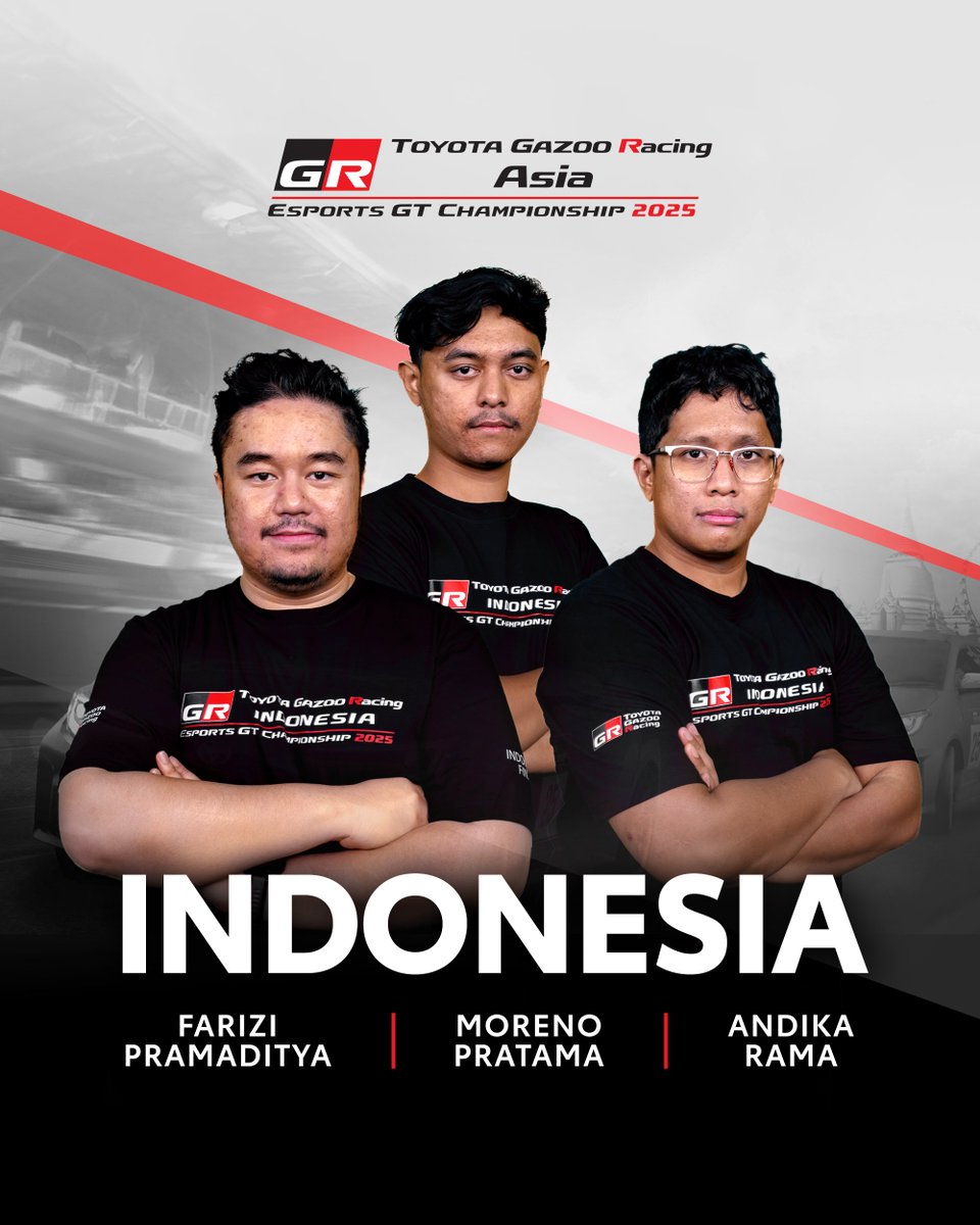 Toyota_Malaysia's tweet photo. Meet the top 15 drivers from 5 countries ready to face off at the TOYOTA GAZOO Racing Asia Esports GT Championship 2025!

The battle for glory is on as they go head-to-head for both the Individual and Country championships.

Catch the action LIVE on 23 November, 5PM (GMT +7)! https://t.co/MKzQgqXOdu